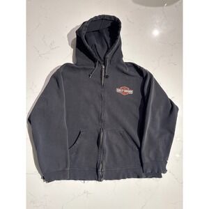 Harley Davidson Mens Black Full Zip Hoodie